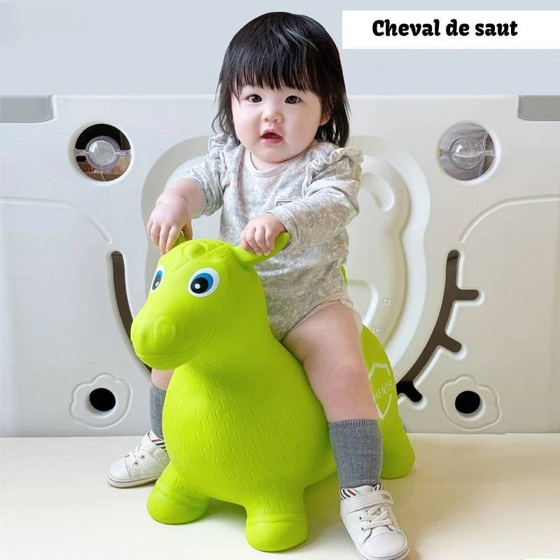 Cheval Gonflable en Caoutchouc avec Cerf, Cadeau pour Garçon et Fille