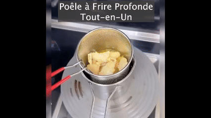 Friteuse en Acier Inoxydable avec Poignée Anti-Brûlure – Idéale pour Frites, Nuggets, et plus !