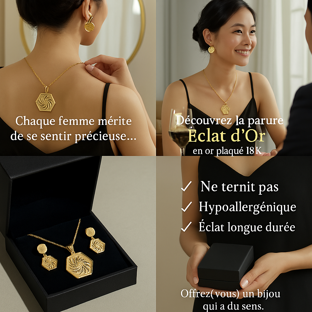 Parure Prestige en Or Plaqué 18K