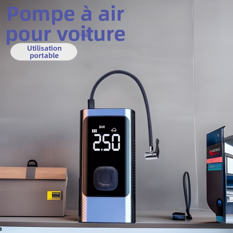 🚗 Gonfleur de pneus électrique portatif – Gonflez vos pneus en quelques minutes !