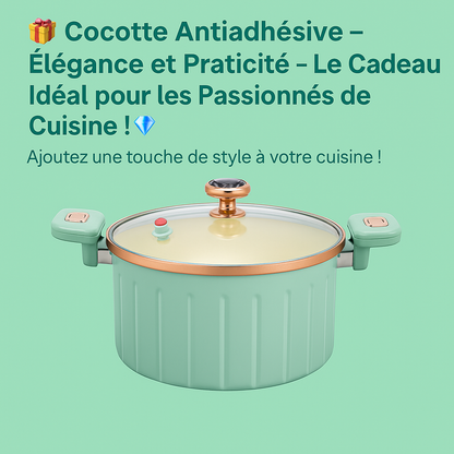 🎁 Cocotte Antiadhésive – Élégance et Praticité – Le Cadeau Idéal pour les Passionnés de Cuisine !